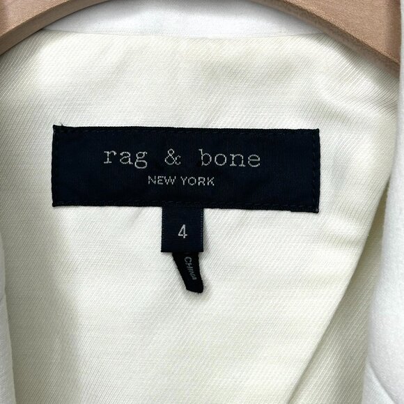 Rag & Bone Classic One Button Blazer in White Size 4 - Picture 3 of 9